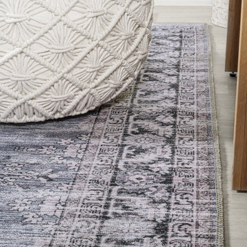 Wincer Chenille Cottage Medallion Machine-washable Area Rug